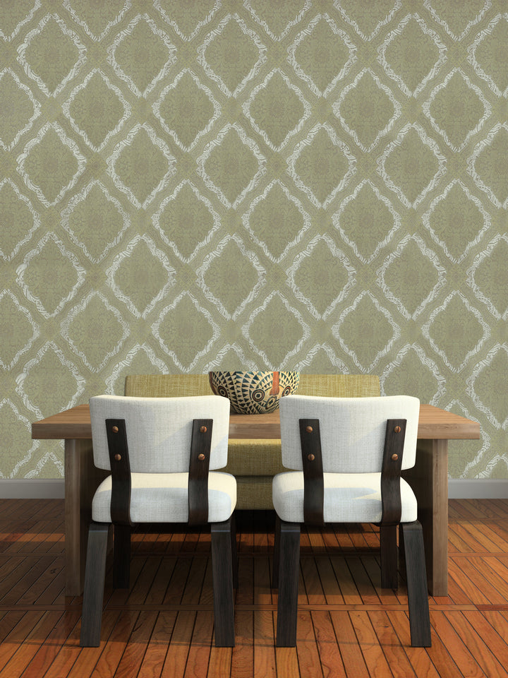 Holborn Olive Lattice Wallpaper L110305