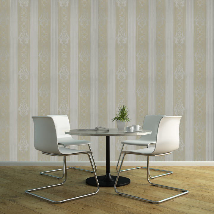 Holborn Champagne Stripe Wallpaper L110504