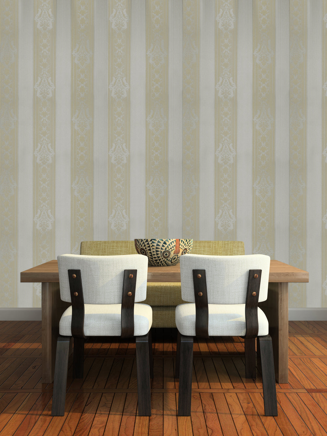 Holborn Champagne Stripe Wallpaper L110504