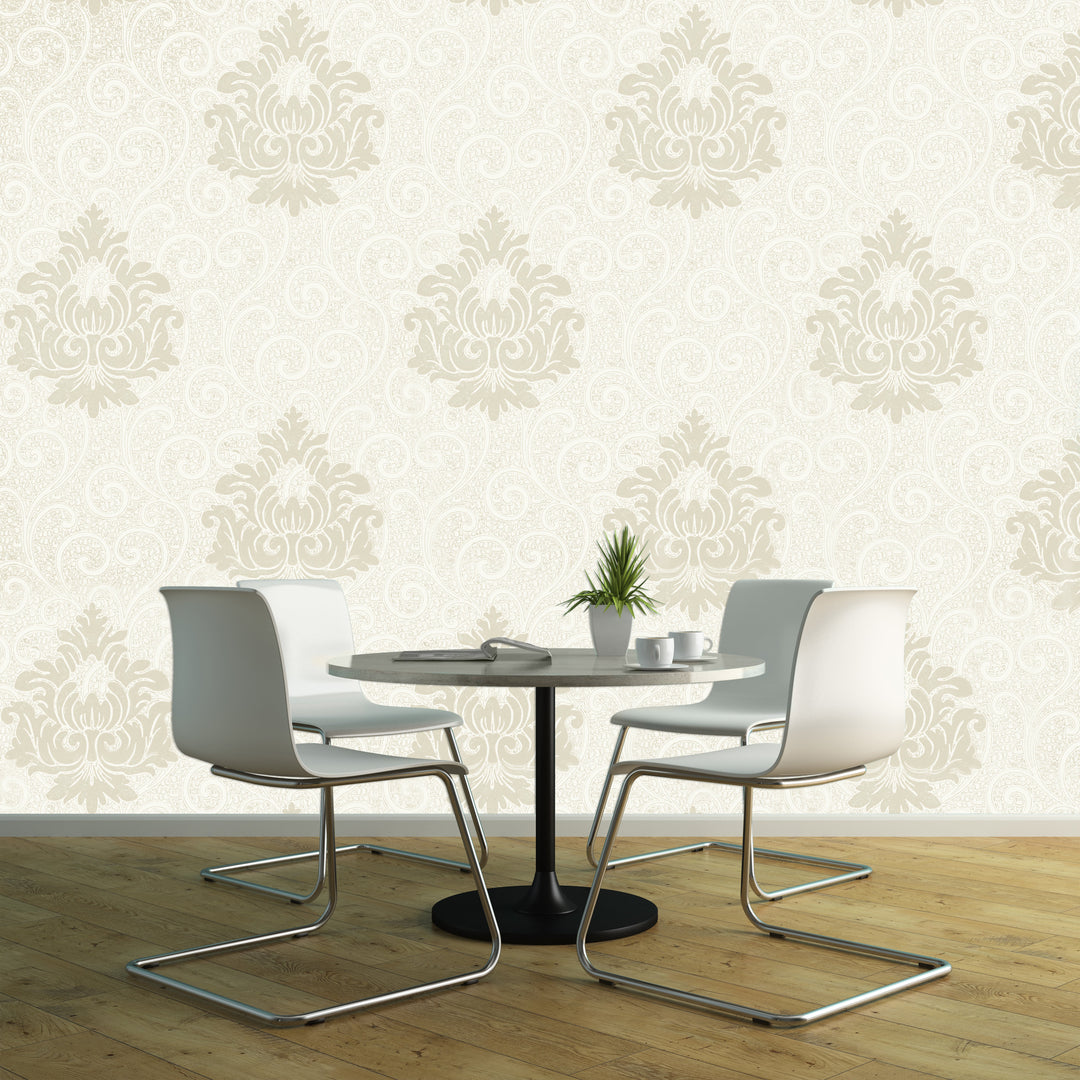 Holborn White Motif Wallpaper L110601