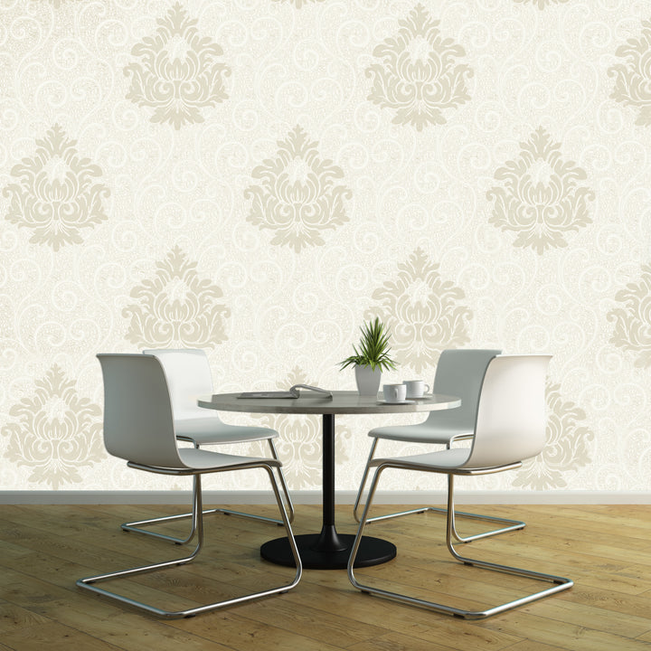 Holborn White Motif Wallpaper L110601