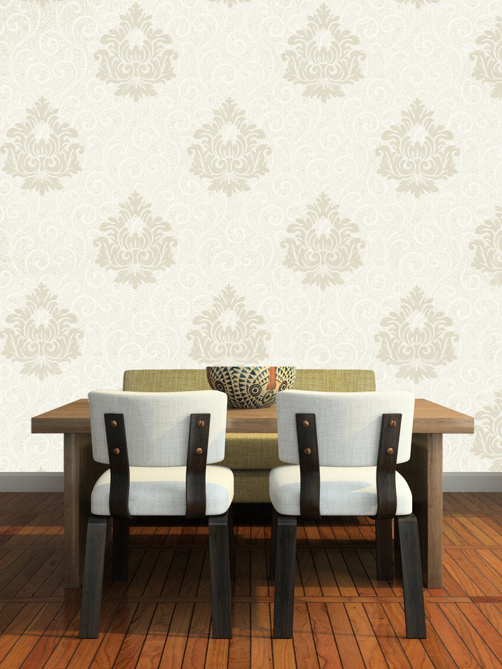 Holborn White Motif Wallpaper L110601