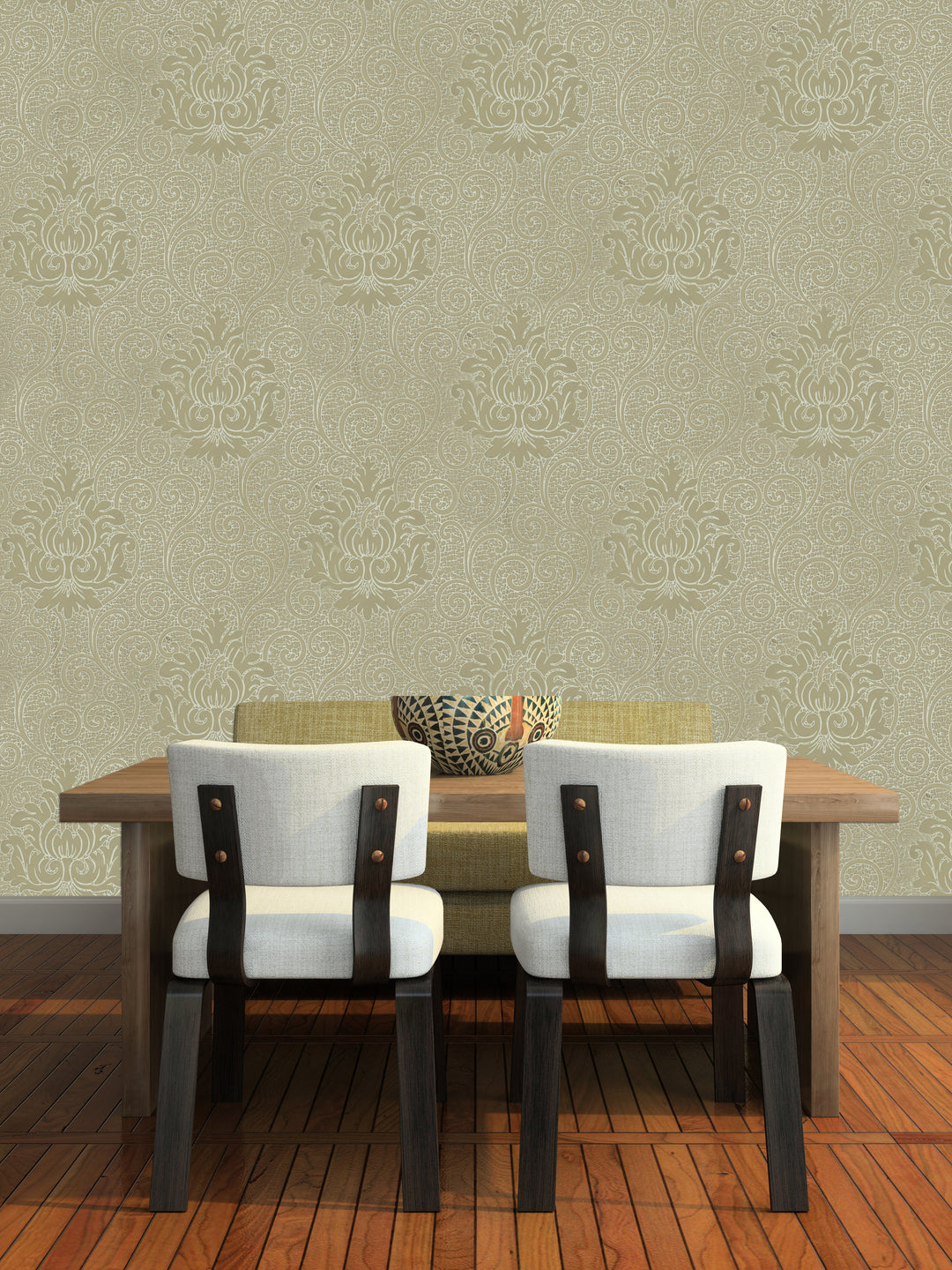 Holborn Beige Motif Wallpaper L110605