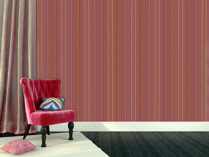 Hyde Park 29 Crimson Regal Stripe Wallpaper Sk104-41037