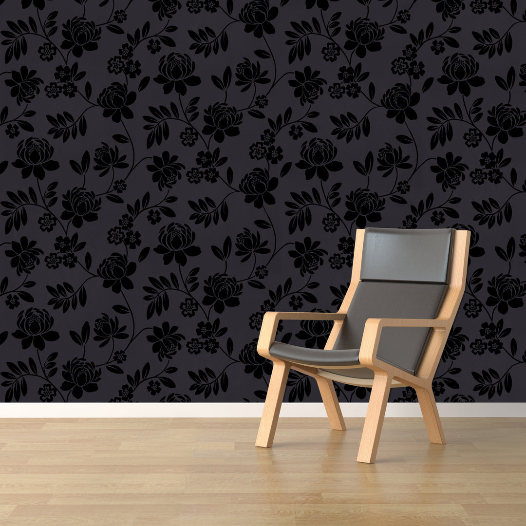 Hyde Park Ql Noir Floral Wallpaper Skg00116