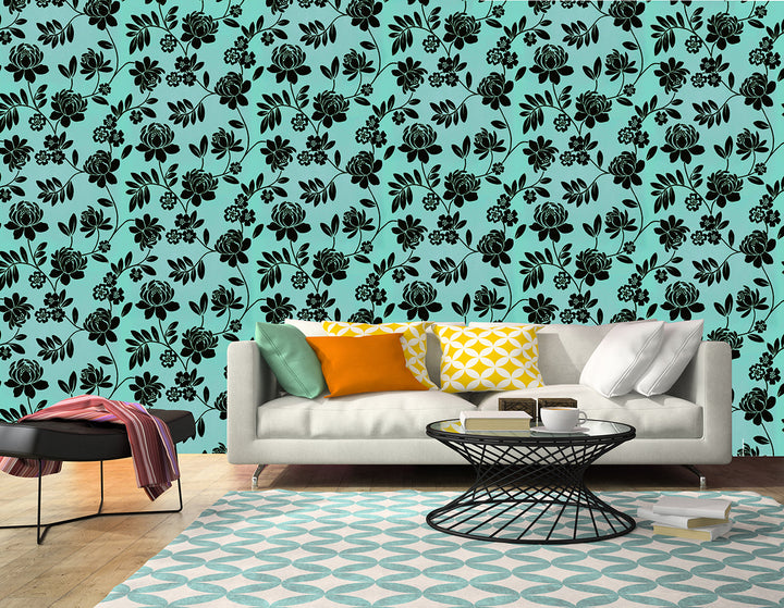 Hyde Park Ql Aqua Damask Wallpaper Skg00118