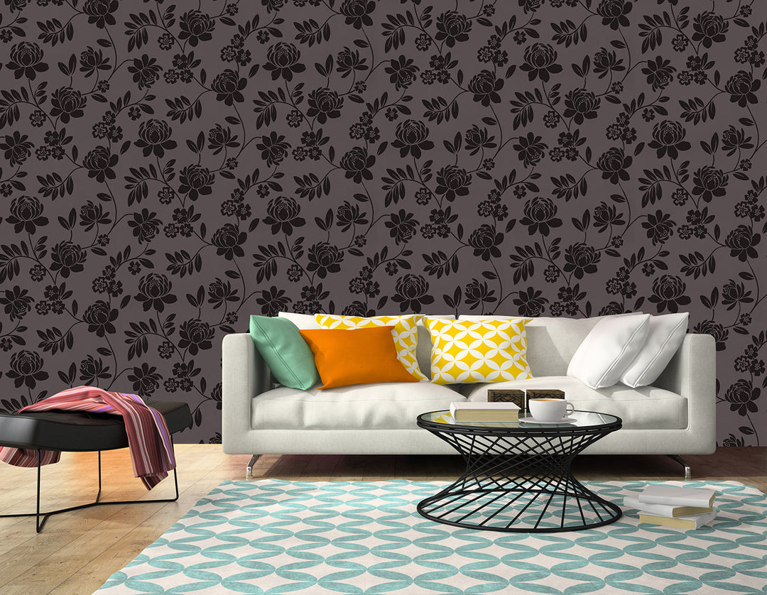 Hyde Park Ql Cocoa Floral Wallpaper Skg00119