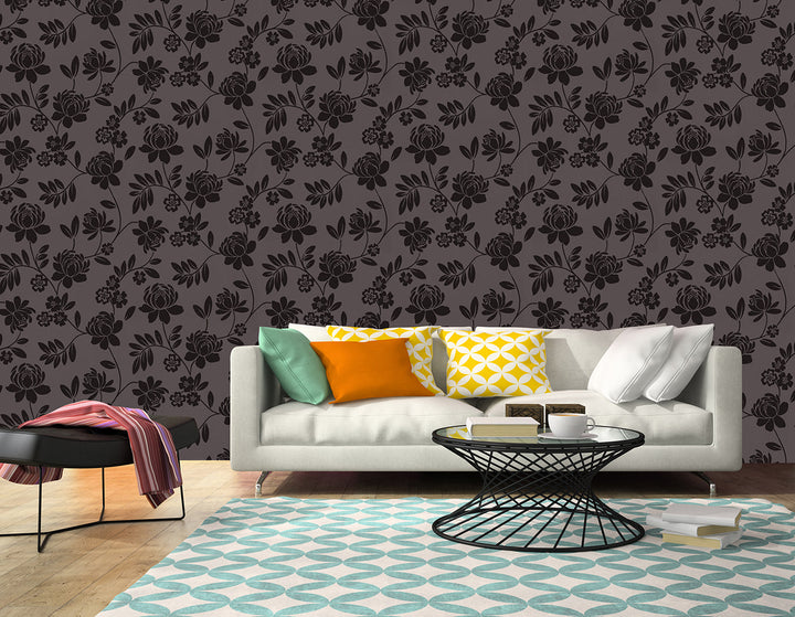 Hyde Park Ql Cocoa Floral Wallpaper Skg00119