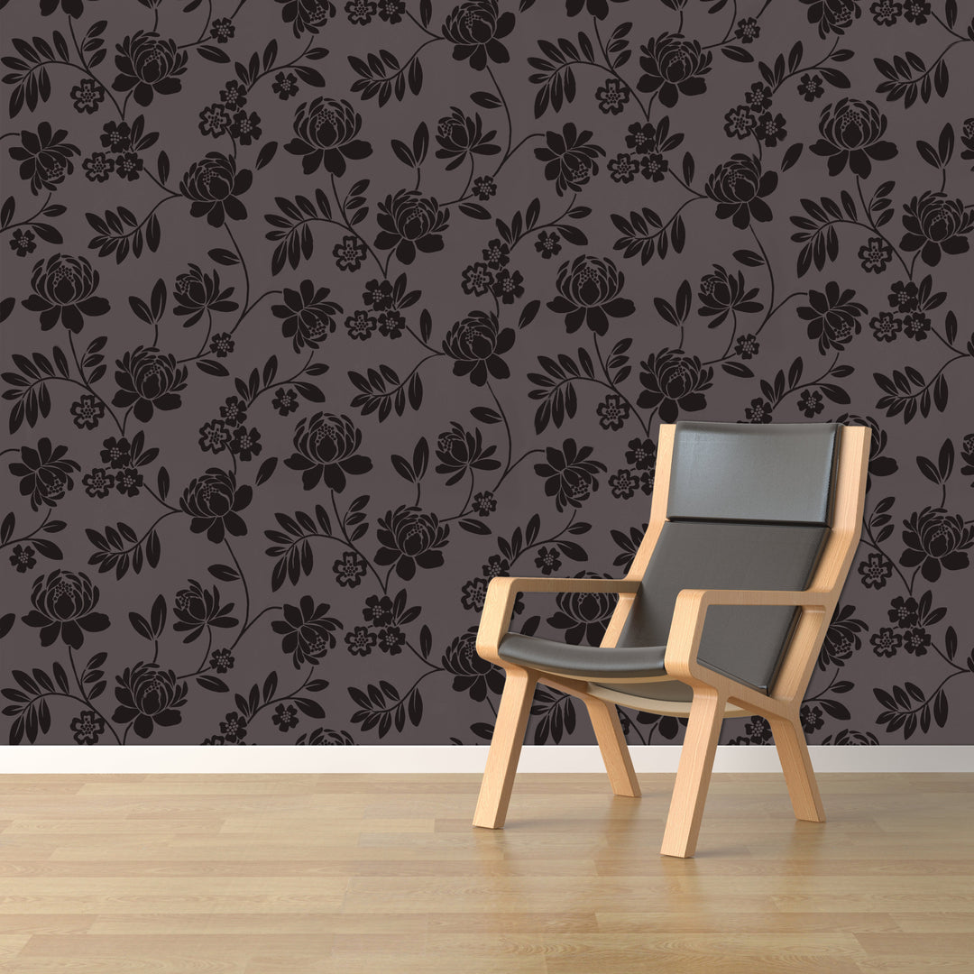 Hyde Park Ql Cocoa Floral Wallpaper Skg00119