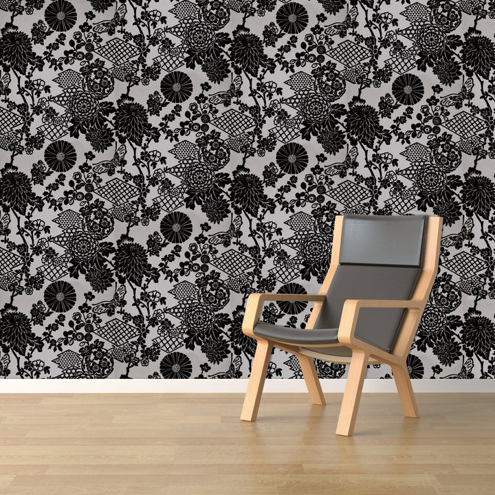 Hyde Park Ql Monochrome Rose Wallpaper Skg00142