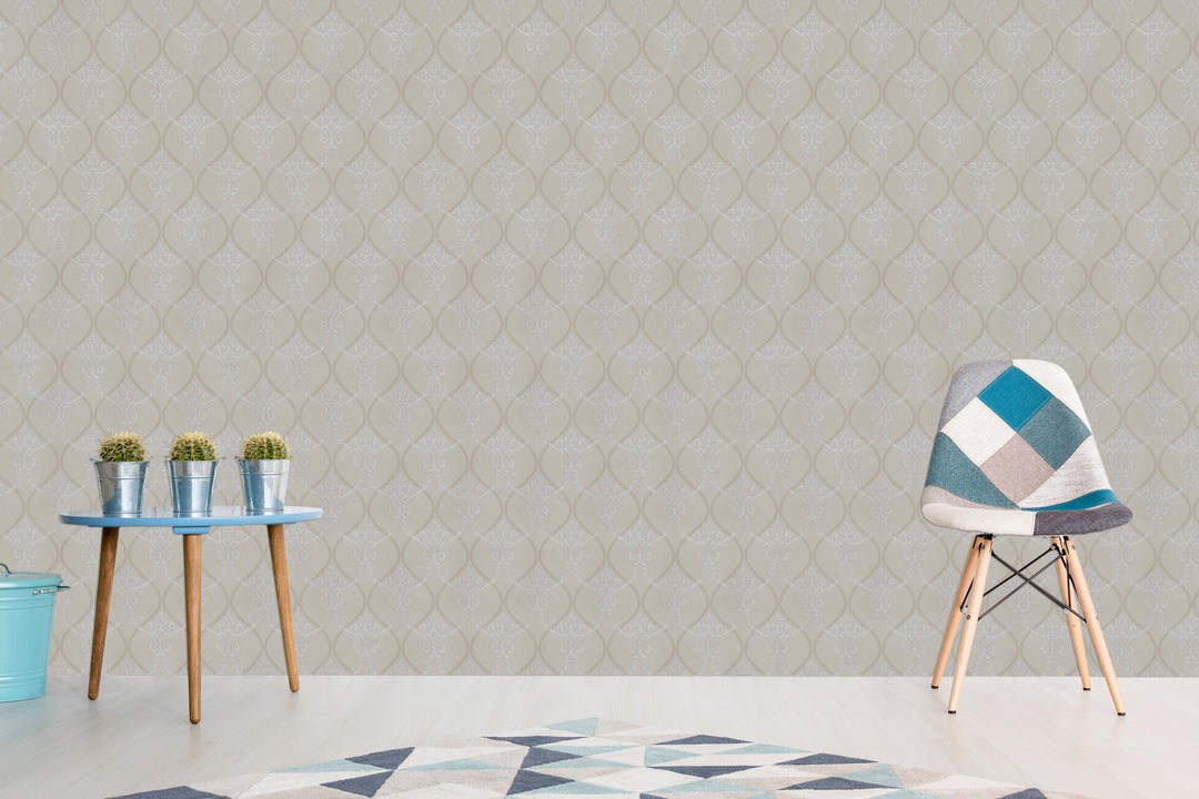 Kensington Pearl Damask Wallpaper Ke5114