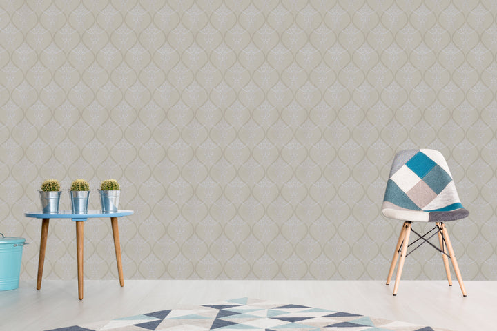 Kensington Pearl Damask Wallpaper Ke5114