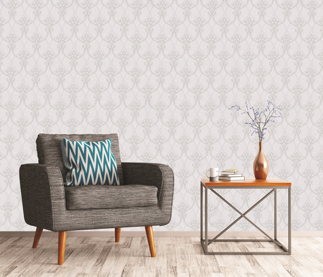 Kensington Silver Silk Touch Wallpaper Ke5118