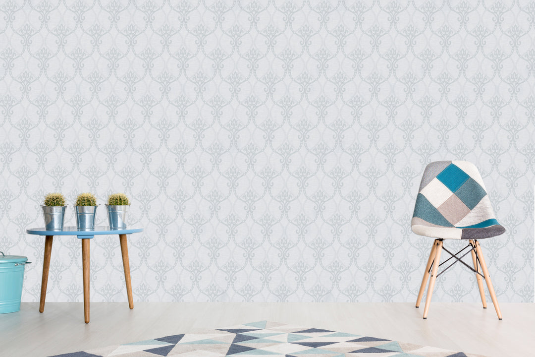 Kensington Silver Silk Touch Wallpaper Ke5118