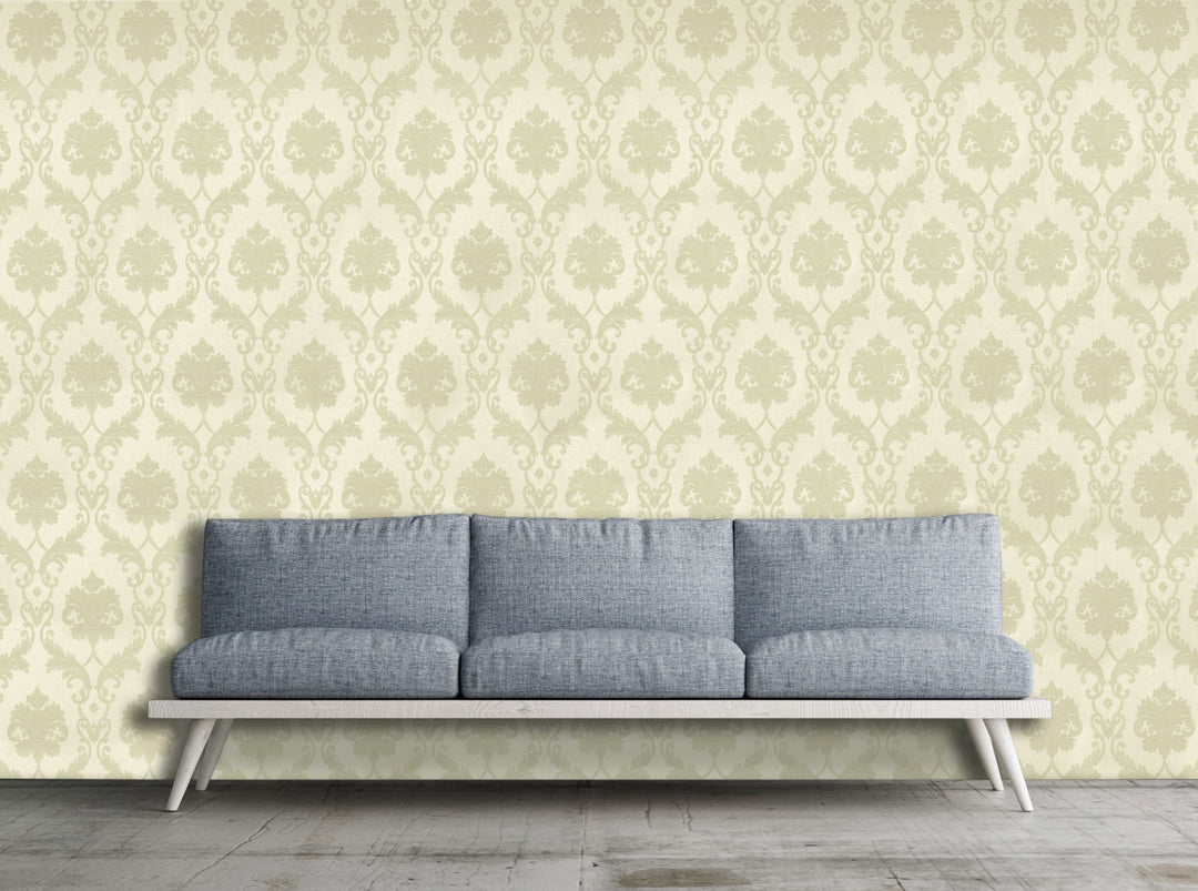 King Alfred A Cream Damask Wallpaper Sk9432-02
