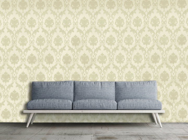 King Alfred A Cream Damask Wallpaper Sk9432-02