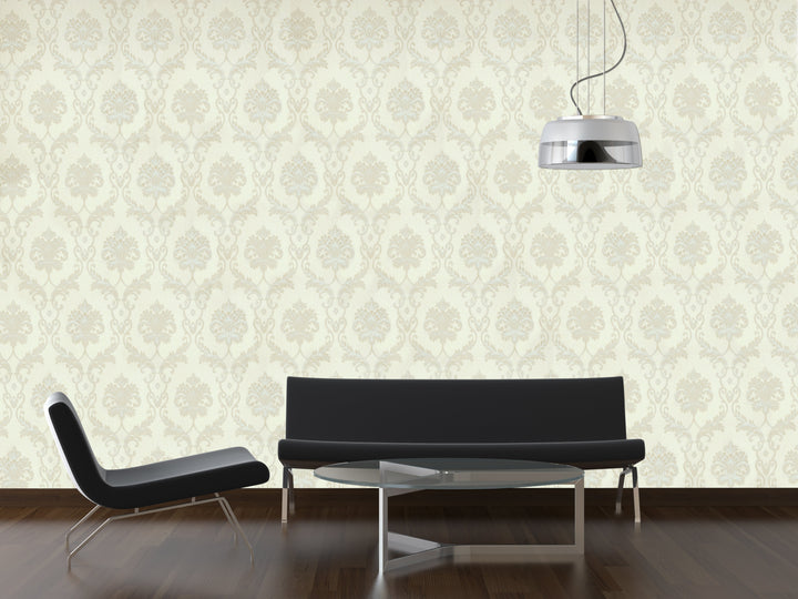 King Alfred A Ivory Damask Wallpaper Sk9432-03