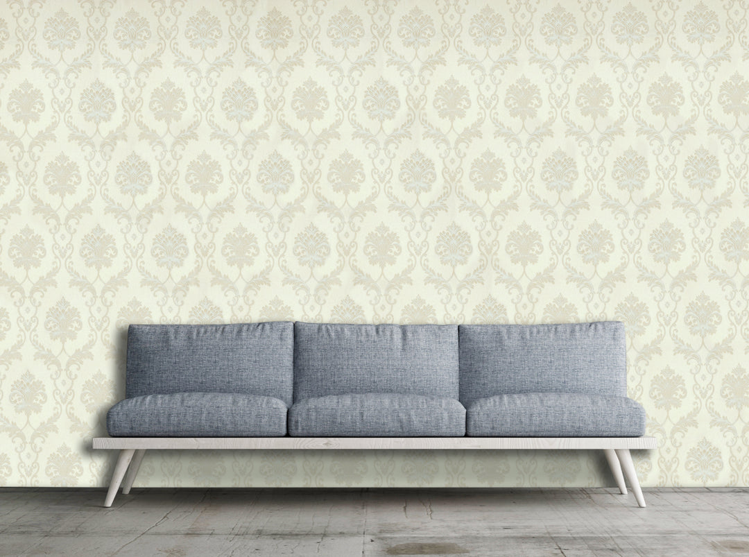 King Alfred A Ivory Damask Wallpaper Sk9432-03
