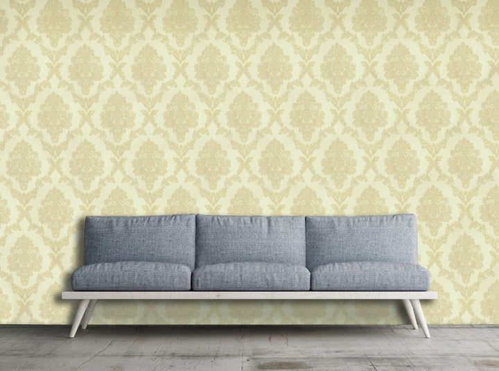 King Alfred A Beige Damask Wallpaper Sk9468-01