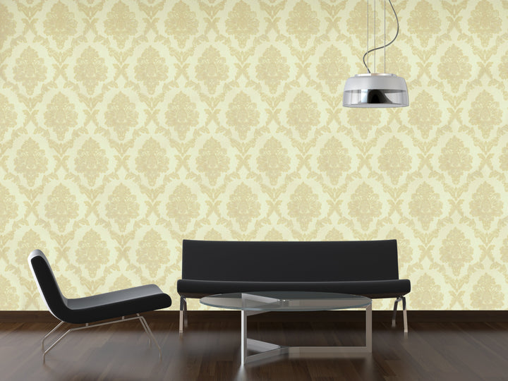 King Alfred A Beige Damask Wallpaper Sk9468-01