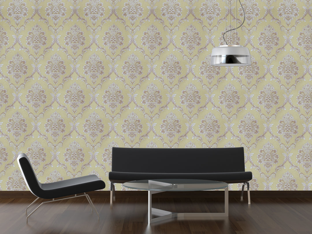 King Alfred A Lavender Damask Wallpaper Sk9468-05