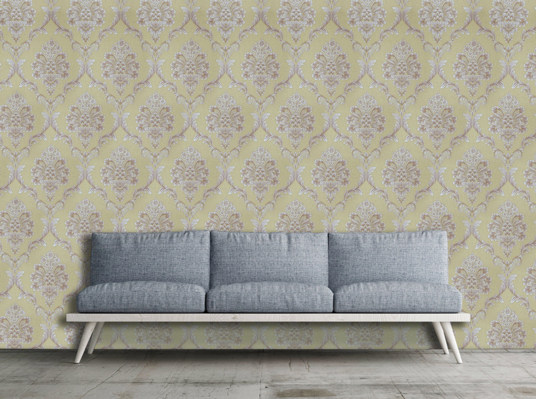 King Alfred A Lavender Damask Wallpaper Sk9468-05