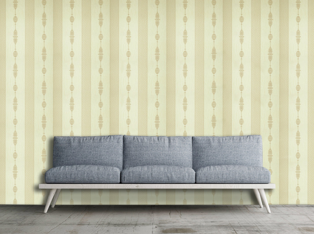 King Alfred A Sandstone Stripe Wallpaper Sk9983-01