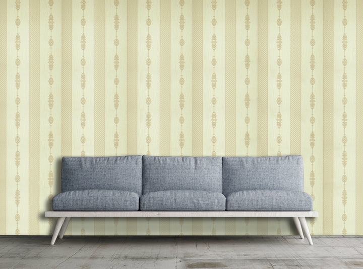 King Alfred A Sandstone Stripe Wallpaper Sk9983-01