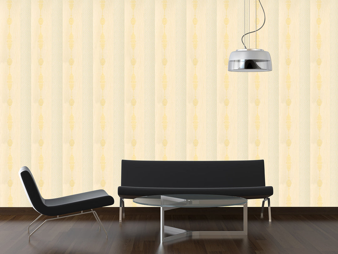 King Alfred A Buttercream Stripe Wallpaper Sk9983-04