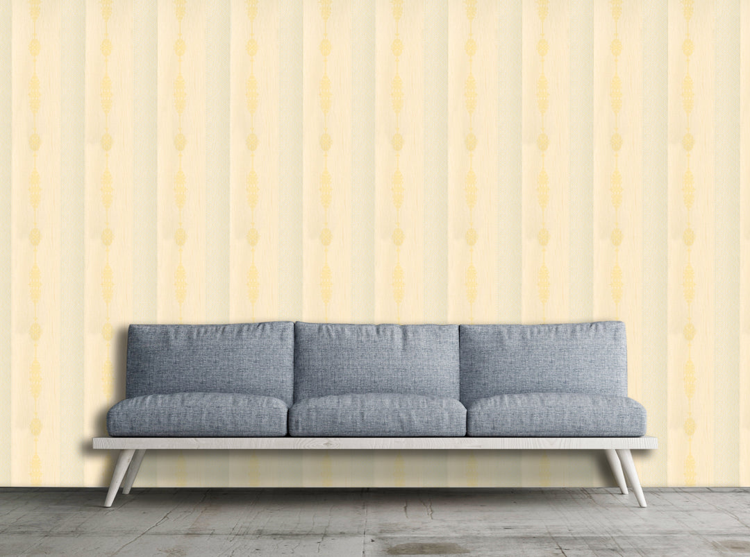 King Alfred A Buttercream Stripe Wallpaper Sk9983-04