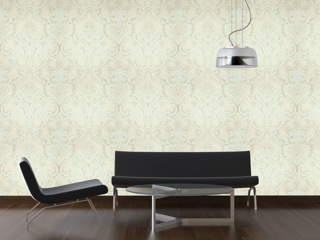 King Alfred A Ivory Damask Wallpaper Sk9993-03
