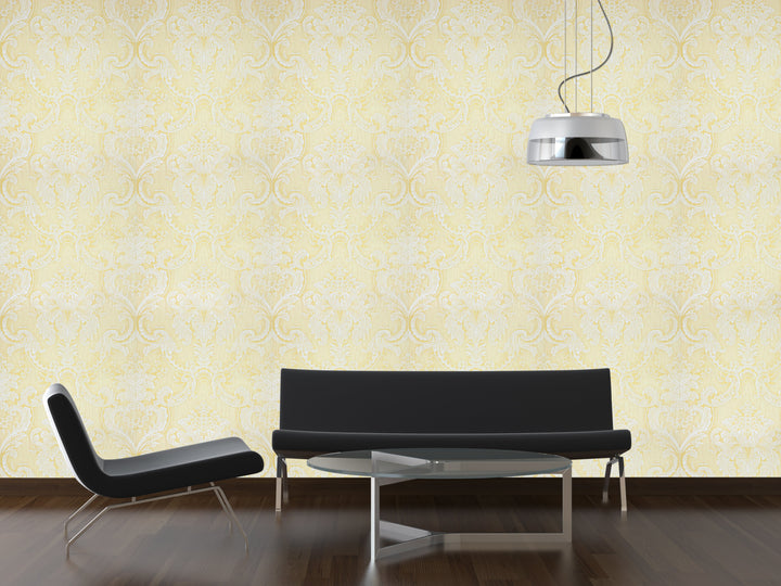 King Alfred A Vanilla Damask Wallpaper Sk9993-04
