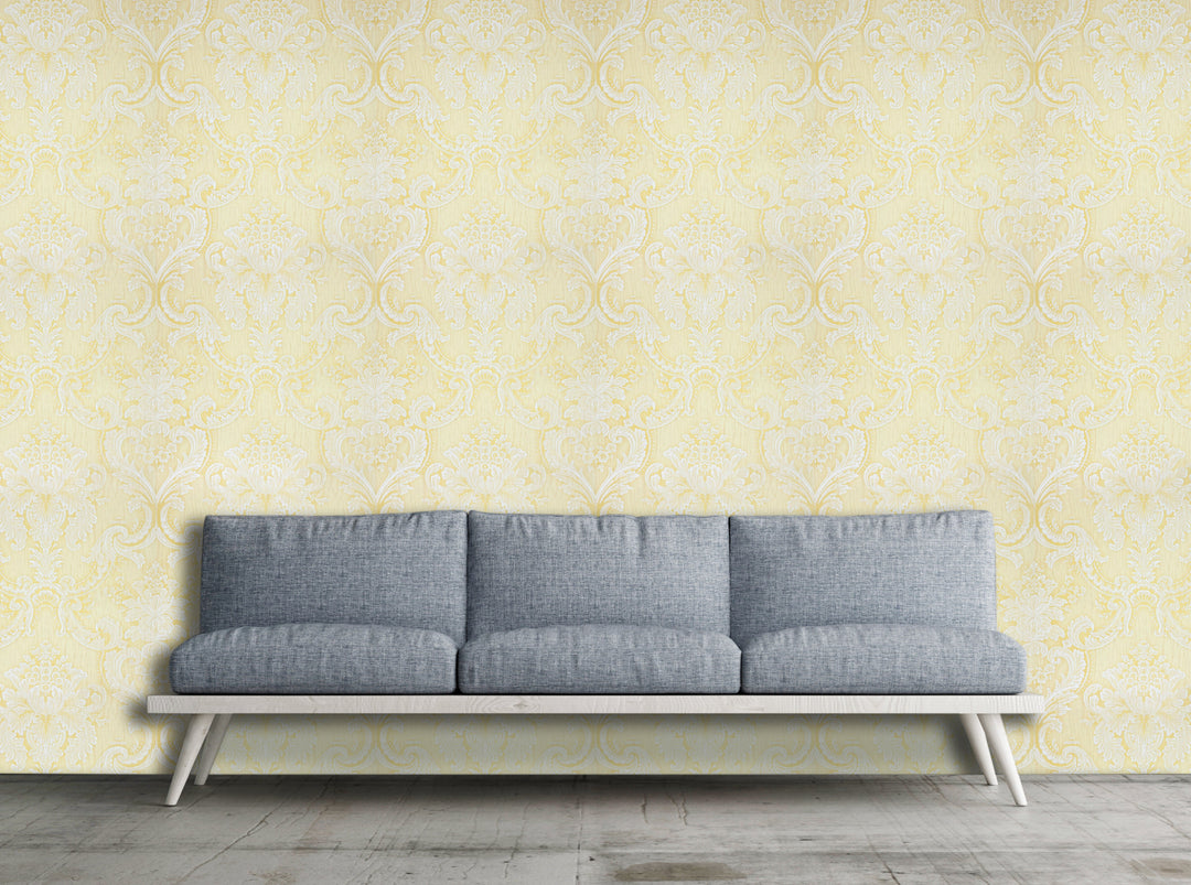 King Alfred A Vanilla Damask Wallpaper Sk9993-04