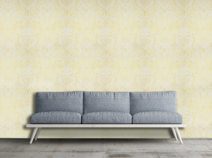 King Alfred A Vanilla Damask Wallpaper Sk9993-04