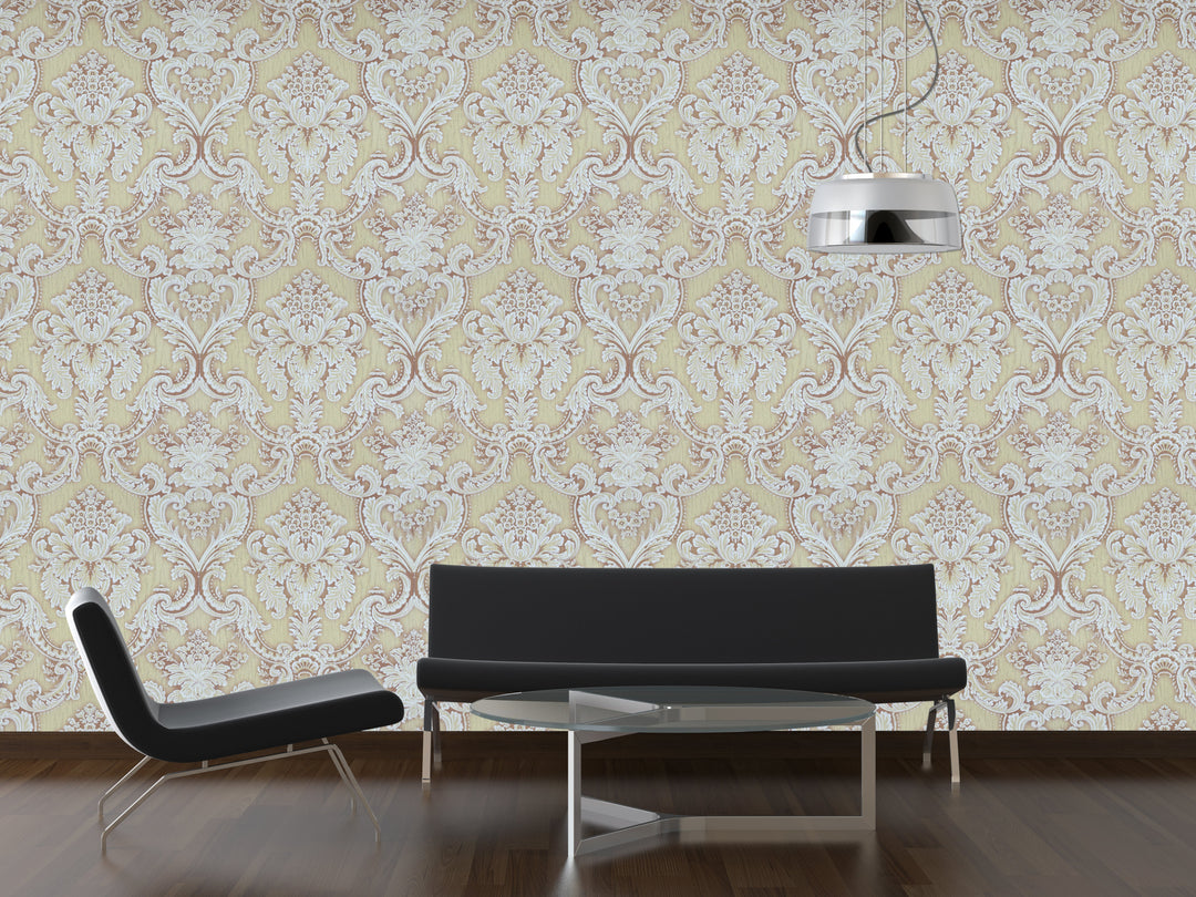 King Alfred A Pearl Damask Wallpaper Sk9993-05