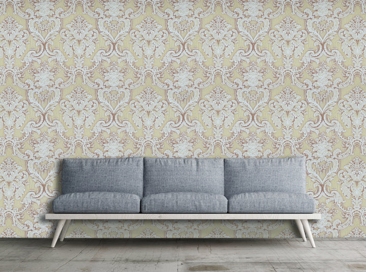 King Alfred A Pearl Damask Wallpaper Sk9993-05