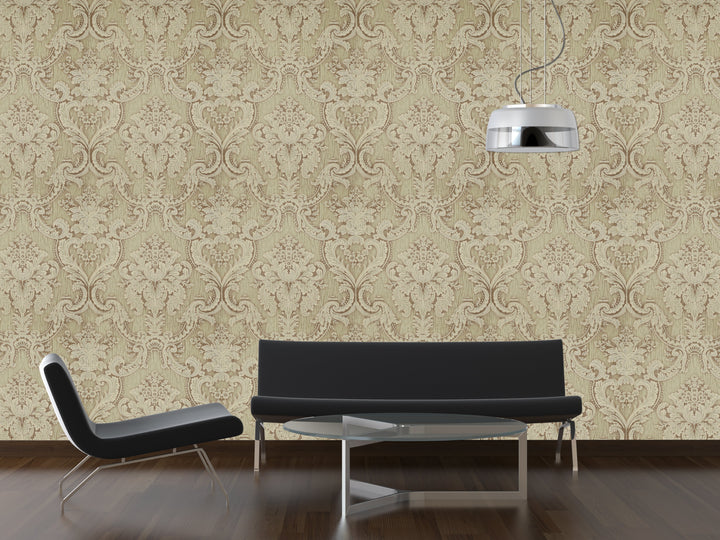 King Alfred A Sand Damask Wallpaper Sk9993-06