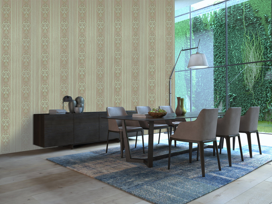 King Alfred B Olive Stripe Wallpaper Sk0233-14