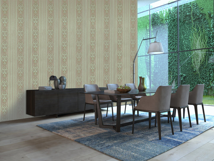 King Alfred B Olive Stripe Wallpaper Sk0233-14