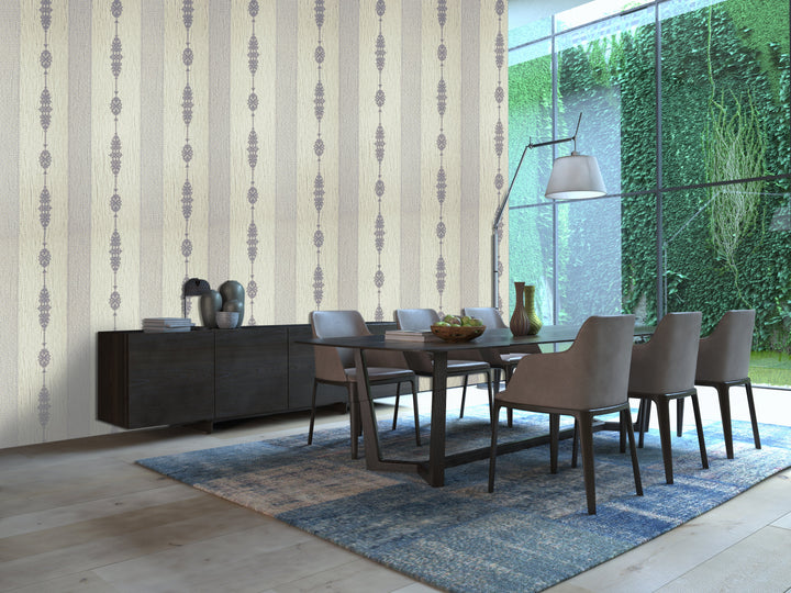 King Alfred B Ivory Stripe Wallpaper Sk9983-13