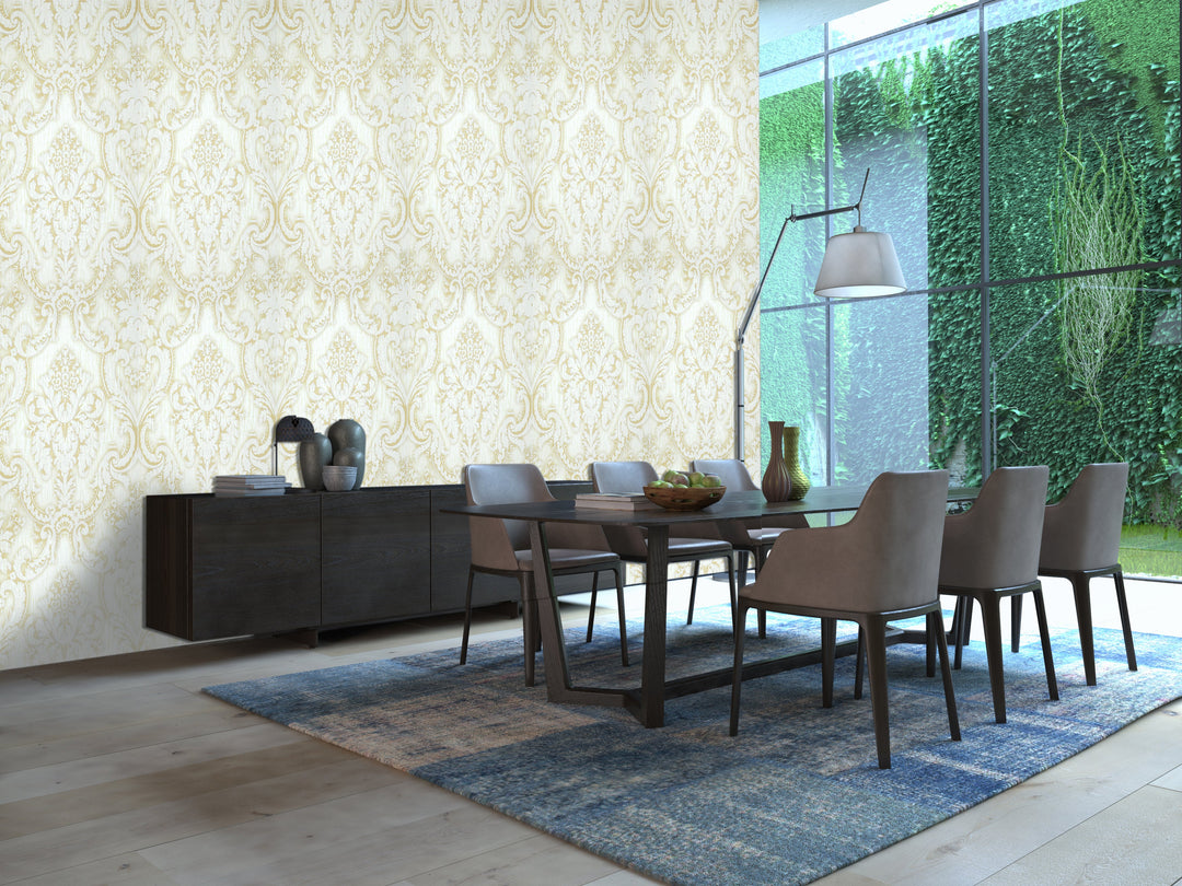 King Alfred B Pearl Damask Wallpaper Sk9993-08