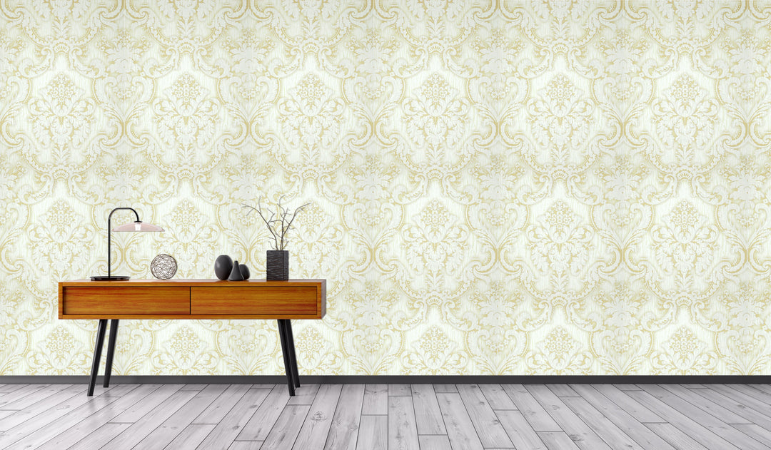 King Alfred B Pearl Damask Wallpaper Sk9993-08