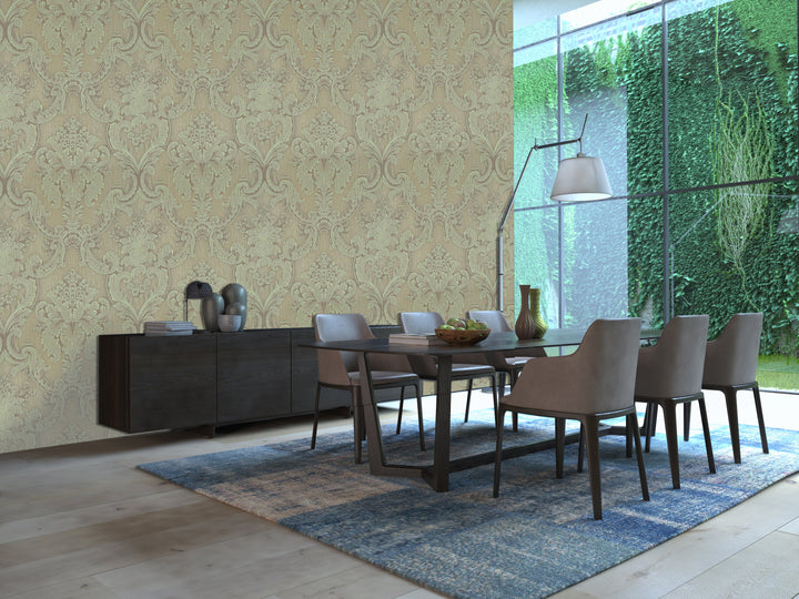 King Alfred B Bronze Damask Wallpaper Sk9993-14