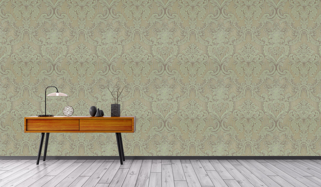 King Alfred B Bronze Damask Wallpaper Sk9993-14