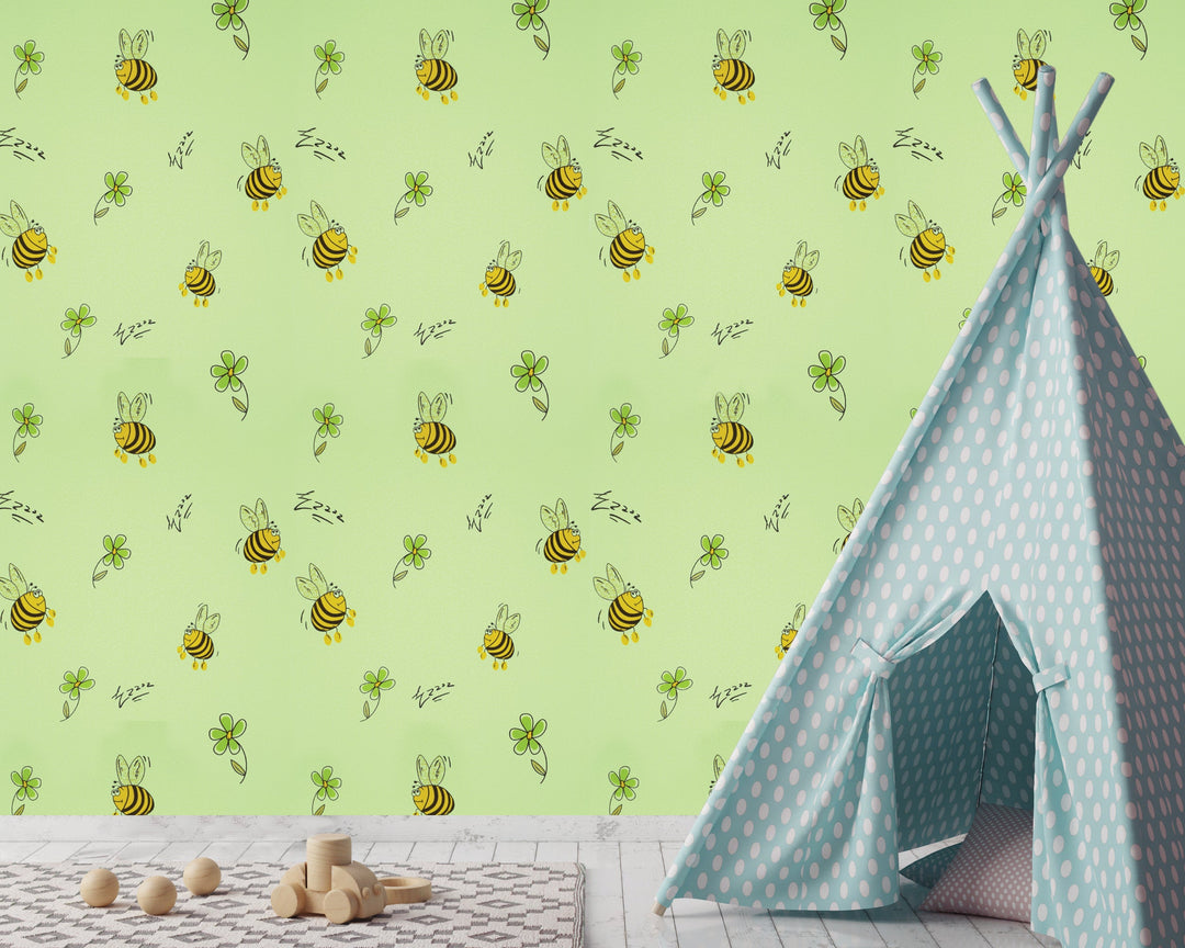 Knightsbridge Pastel Green Friends Wallpaper 2432-88