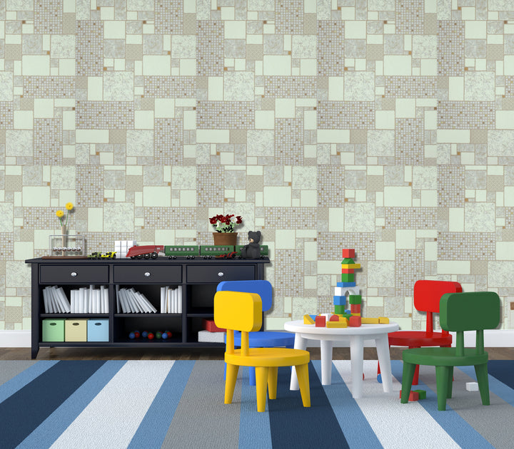 Knightsbridge Pale Grid Wallpaper 2443-33