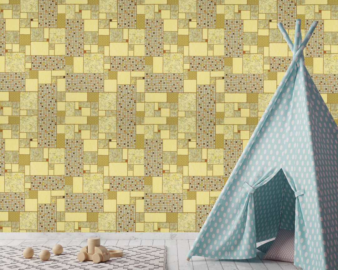 Knightsbridge Mosaic Honey Wallpaper 2443-49