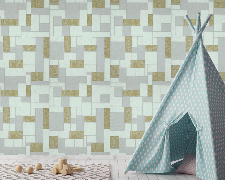 Knightsbridge Almond Grid Wallpaper 2467-32