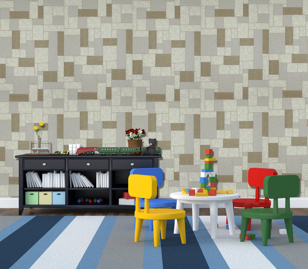 Knightsbridge Sandy Grid Wallpaper 2467-33