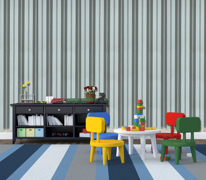 Knightsbridge Striped Silver Wallpaper 7194-25T